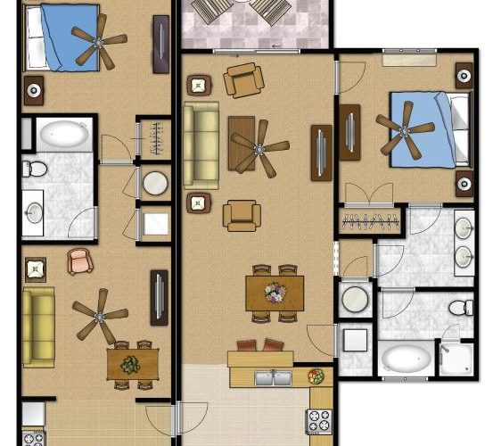 2 Bedroom Duplex at Coral Sands North SolBlu Rentals of
